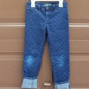 Cherokee Girls SZ 10  Polka Dot Crop Jegging